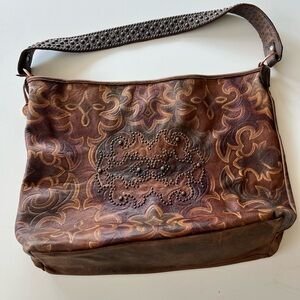 COPY - Double j saddlery leather messenger tote bag.